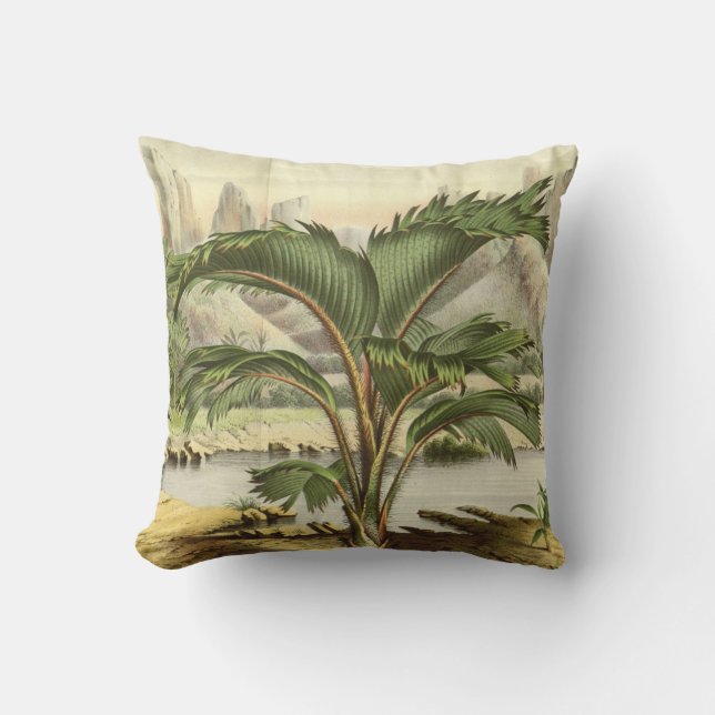 Throw Pillow Waterfront Palms (Front)