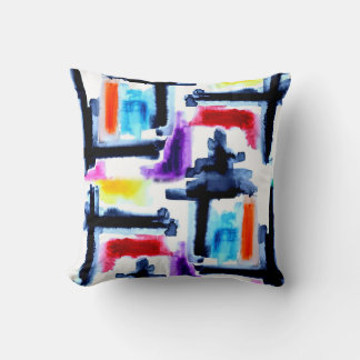 Throw Pillow with Abstract Colorblock