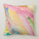throw pillow with abstract design &amp; pink on back