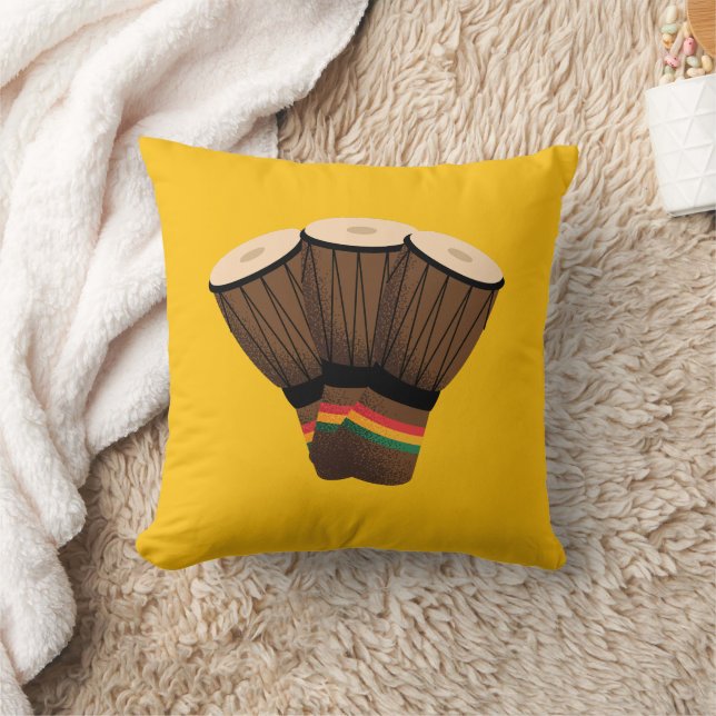 Throw pillow with African drum theme (Blanket)