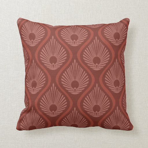 Throw pillow with art deco peacock design | Zazzle