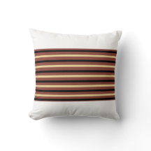 Throw Pillow with Brown/Beige/Black Stripes 