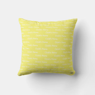 Throw Pillow with Child's Name Yellow HAMbyWG