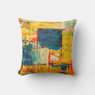 Throw pillow with colorful abstract design