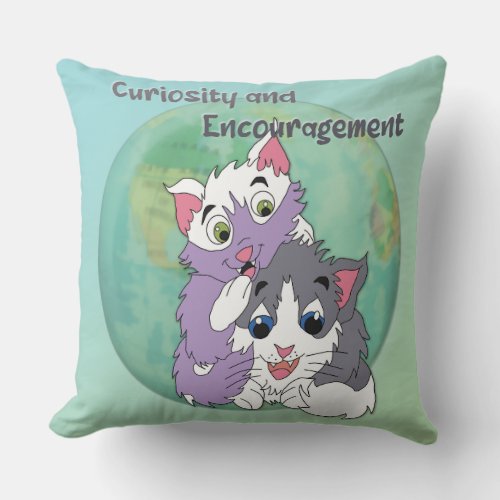 Throw Pillow with Curiosity and Encouragement