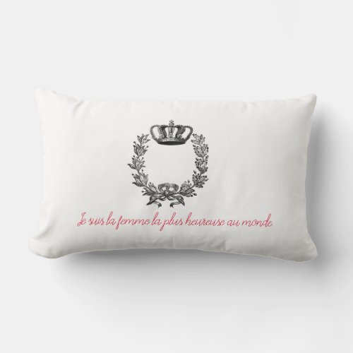 Throw Pillow with French Text