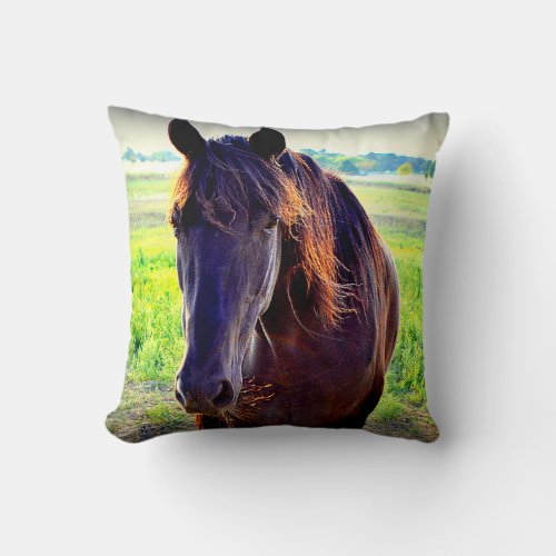 Throw Pillow with Gorgeous Tennessee Walking Horse