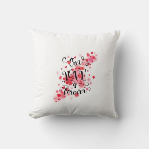 Throw Pillow with love hearts