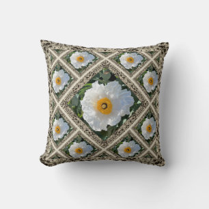 Throw Pillow with Matilija Poppies