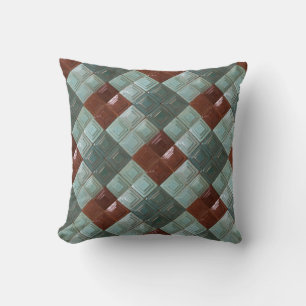  Throw Pillow with mosaic tile print