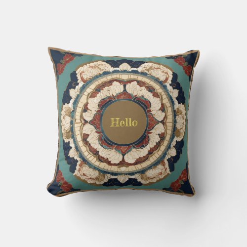 Throw Pillow with Multicolor Flower design