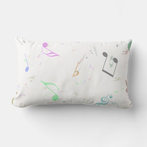Throw Pillow with Musical Notes  symbols