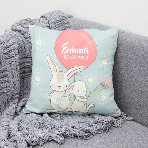 Throw Pillow with Name Nursery girl decoration 