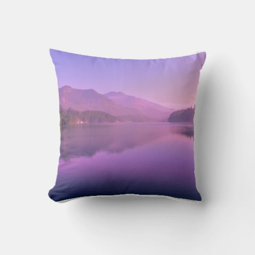 Throw pillow with nature image and purple relaxing
