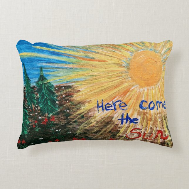 Throw Pillow with Original Art by Janell (Front)