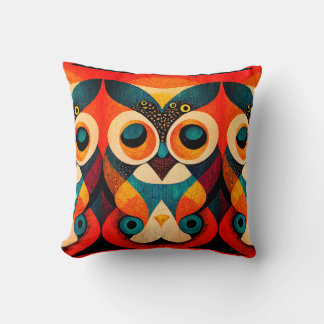Throw Pillow with owl print