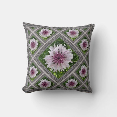 Throw Pillow with Pink Coneflowers