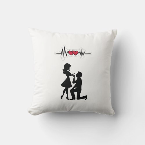 Throw Pillow with romantic picture of couple beats