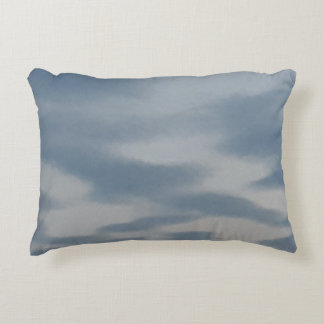 Throw pillow with sky blue design