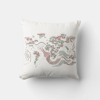 Throw Pillow with typographic Earth design