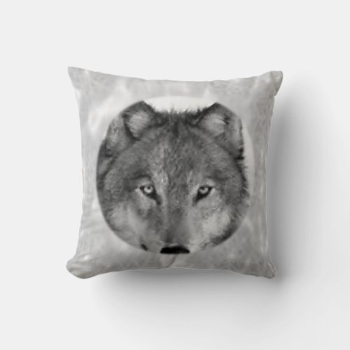 Throw Pillow Wolf