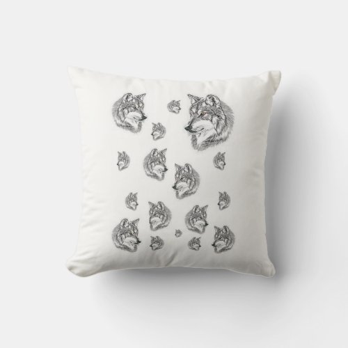 Throw Pillow Wolf