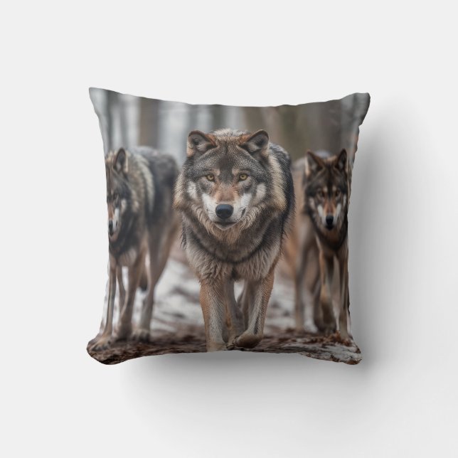 Throw Pillow-Wolves Pillow (Front)
