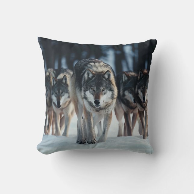 Throw Pillow-Wolves Pillow (Front)