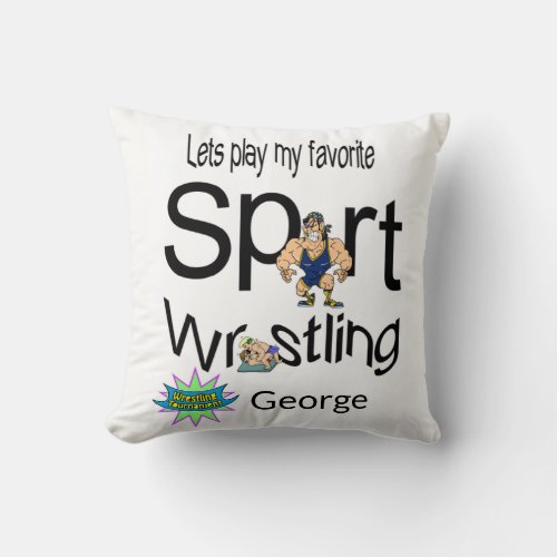 Throw Pillow Wrestling Sports