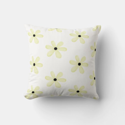 Throw Pillow Yellow Flower Floral 