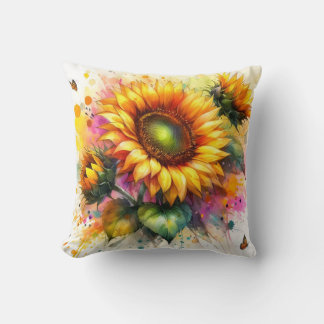 Throw Pillow - Yellow Sun Flowers
