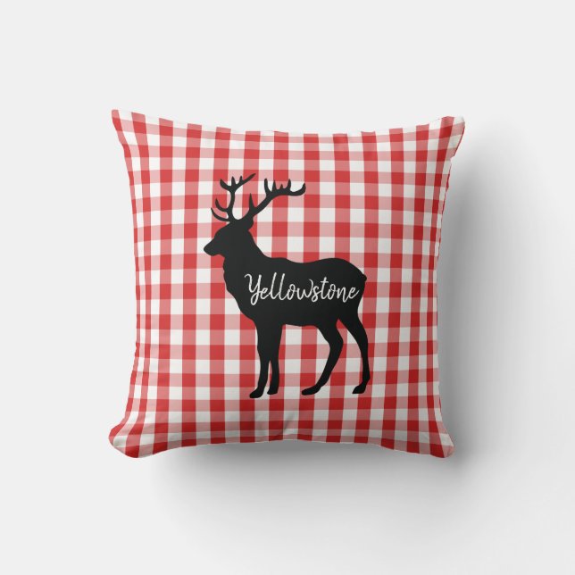 Throw Pillow-Yellowstone Elk Pillow (Front)