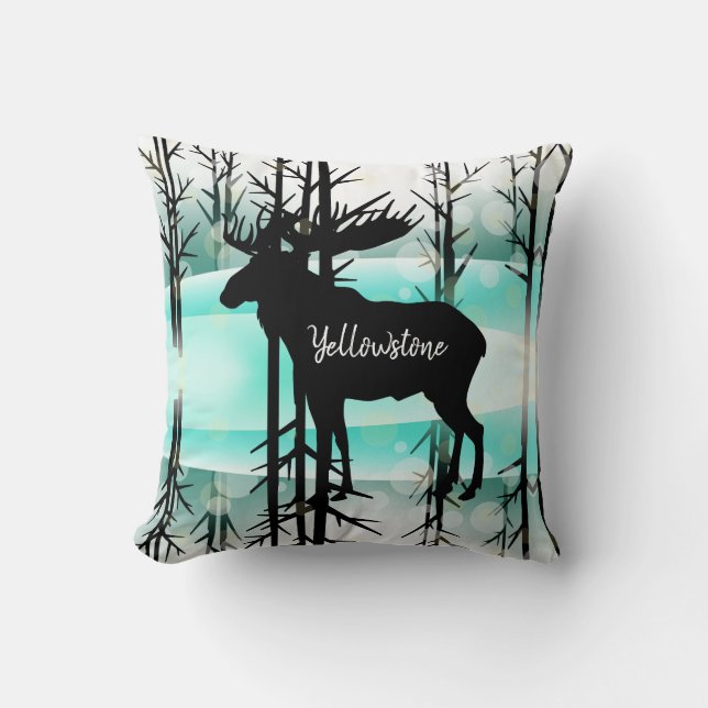 Throw Pillow-Yellowstone Moose Pillow (Front)