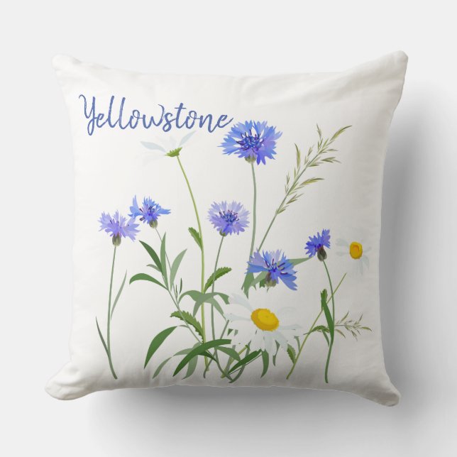 Throw Pillow-Yellowstone Wildflowers Pillow (Front)