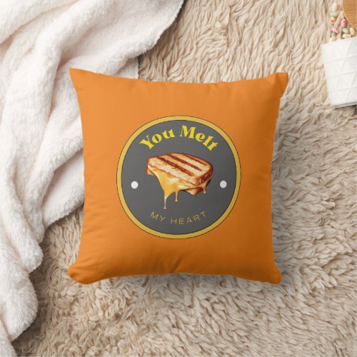 Throw Pillow _ You Melt My Heart _ Grilled Cheese