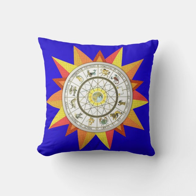 Throw Pillow Zodiac Blue (Front)