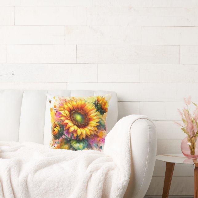 Throw Pillows - Beautiful Sunflowers, Art (Couch)