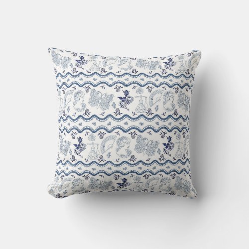 throw pillows blue white