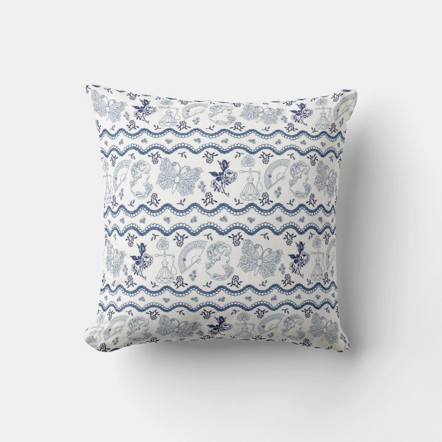throw pillows blue white (Front)