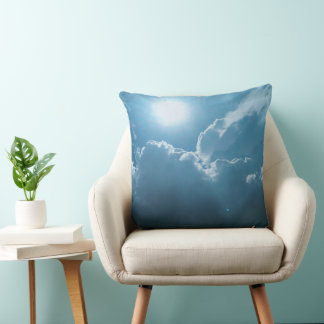 Throw pillows-Dramatic Sunlight Through Clouds Pillow