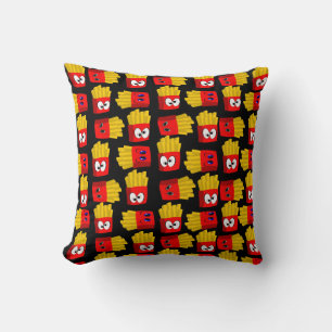 Throw Pillows French Fries Black Red