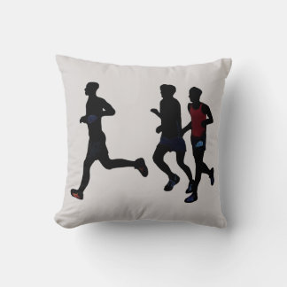 Throw Pillows with 3, three runners silhouettes