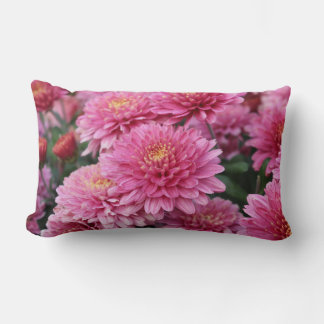 Throw Pillows with Vibrant Pink Chrysanthemums