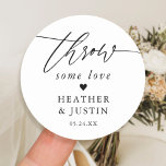 Throw Some love Wedding Confetti  Classic Round Sticker<br><div class="desc">Throw Some love Wedding Confetti Stickers</div>