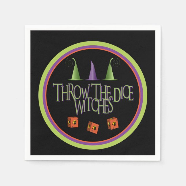 Throw The Dice Witches Bunco Napkins (Front)