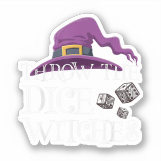Throw The Dice Witches Bunco Night Halloween Sticker
