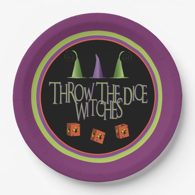 Throw The Dice Witches Bunco Plate (Front)