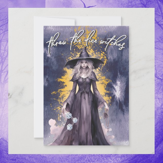 Throw The Dice Witches October Halloween Bunco Invitation (Bunco - Halloween - October
Throw The Dice Witches - Hop On Your Broomstick and Fly On Over To Bunco)