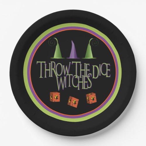 Throw The Dice Witches October Theme Bunco Paper Plates