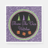 Throw The Dice Witches Sparkle Bunco Napkins
